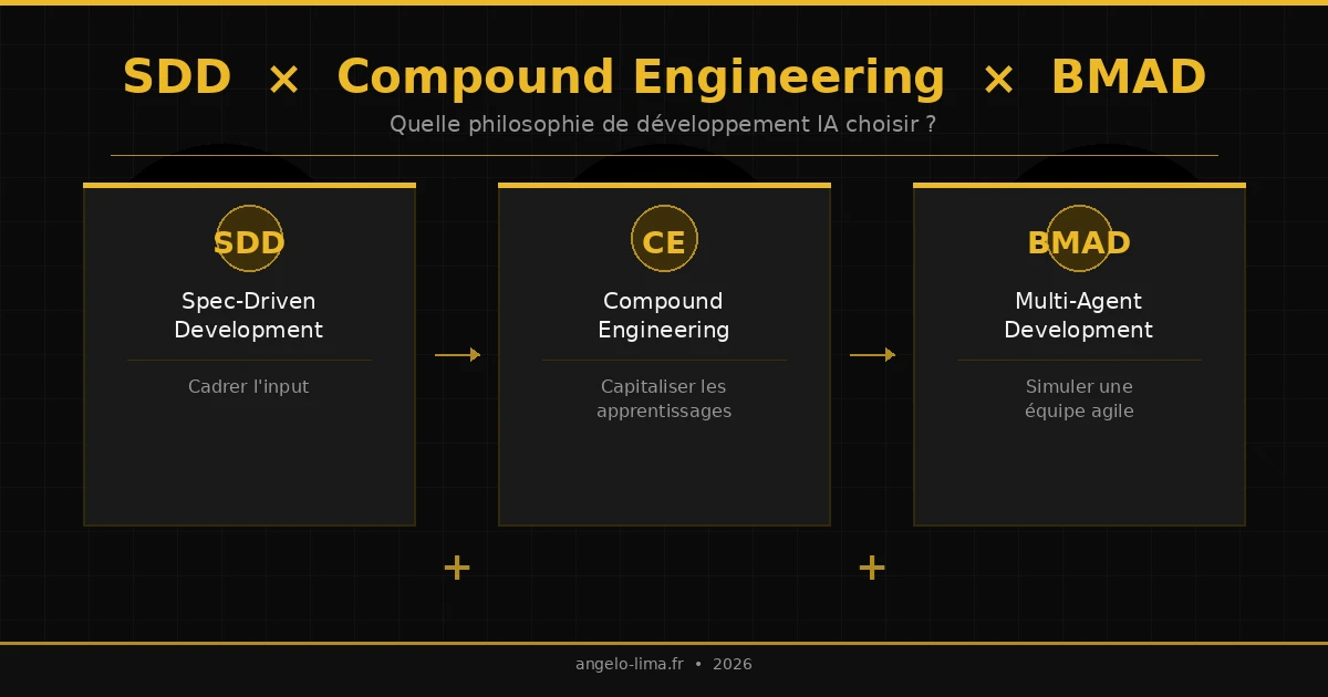 Image de couverture pour l'article SDD, Compound Engineering, BMAD : Quelle philosophie de travail avec l'IA choisir ?